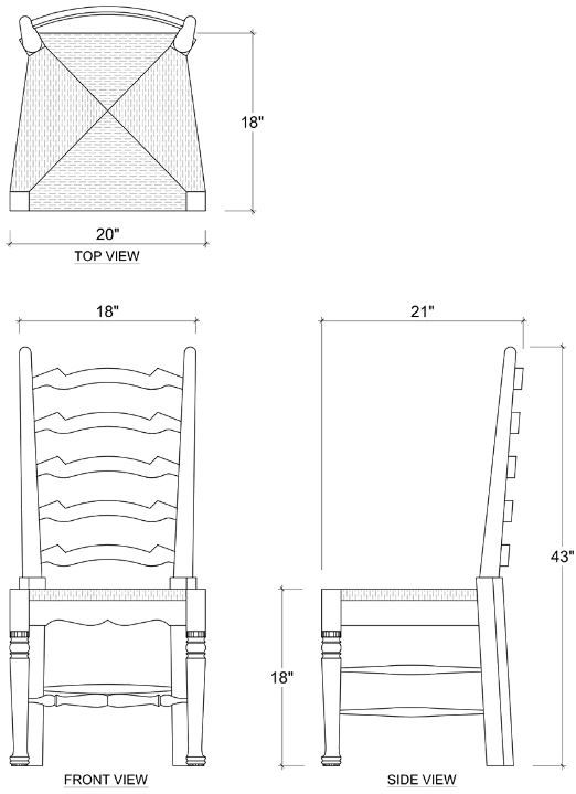 Bramble Customizable English Ladder-Back Dining Chair-1