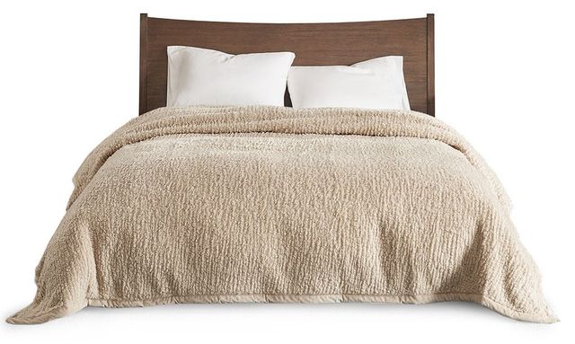 Olliix by Woolrich Full/Queen Tan Burlington Berber Blanket-1