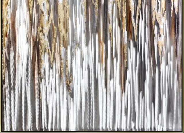 Classy Art Hand Painted Textured Aluminum with Foil Wall Art-1