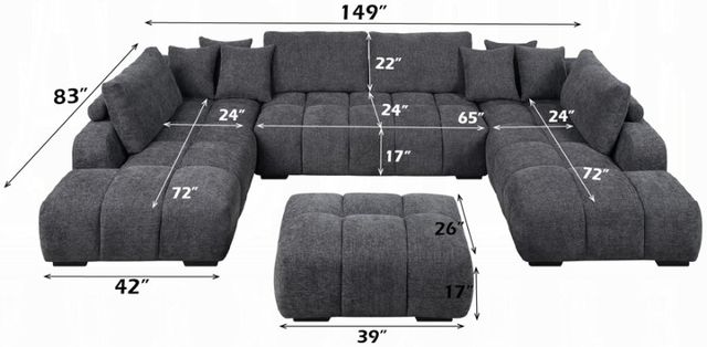 ACME Furniture Chosen 3-Piece Gray U-Shape Sectional-2