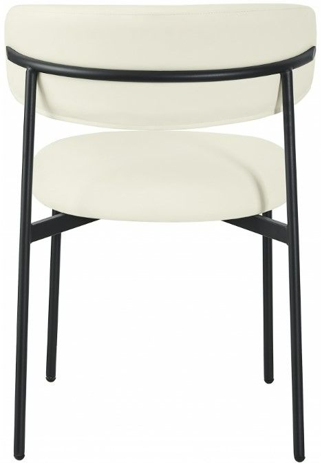 Meridian Furniture Lupita Cream/Matte Black Vegan Leather Dining Chair-3