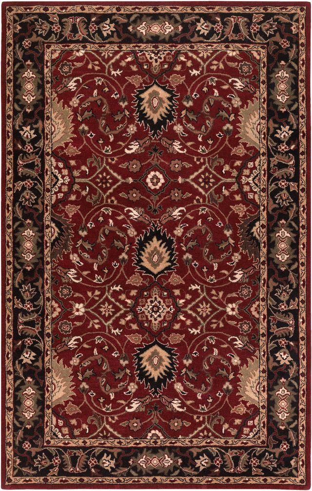 Surya Caesar Red/Black Multi Floral 5'x8' Area Rug-0