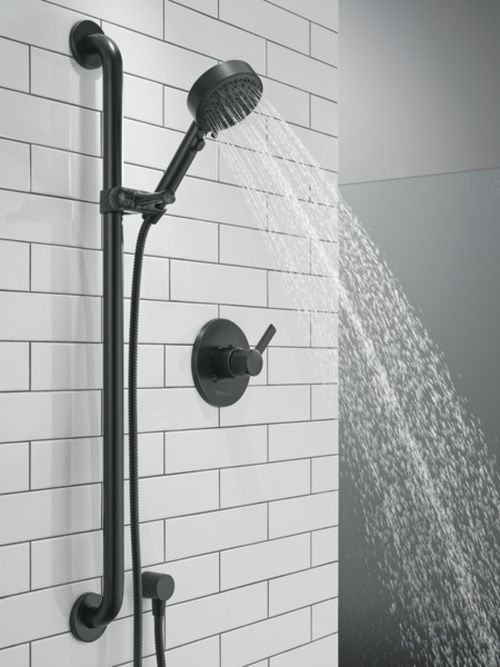 Peerless Precept® Matte Black Valve Only and Hand Shower-2