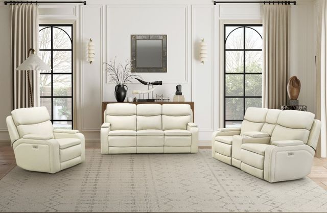 BarcaLounger® Gunner Kobi Almond Leather Power Reclining Sofa-2
