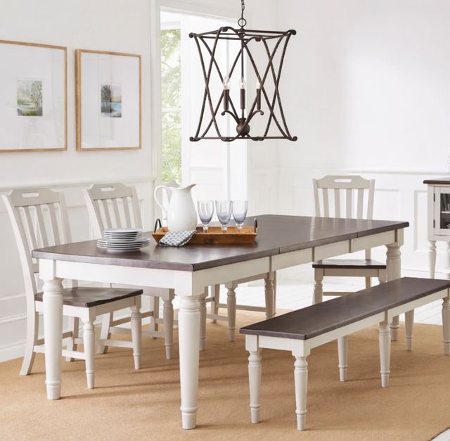 Jofran Inc. Orchard Park 6-Piece Dark Brown/Light Gray 96" Dining Set-1
