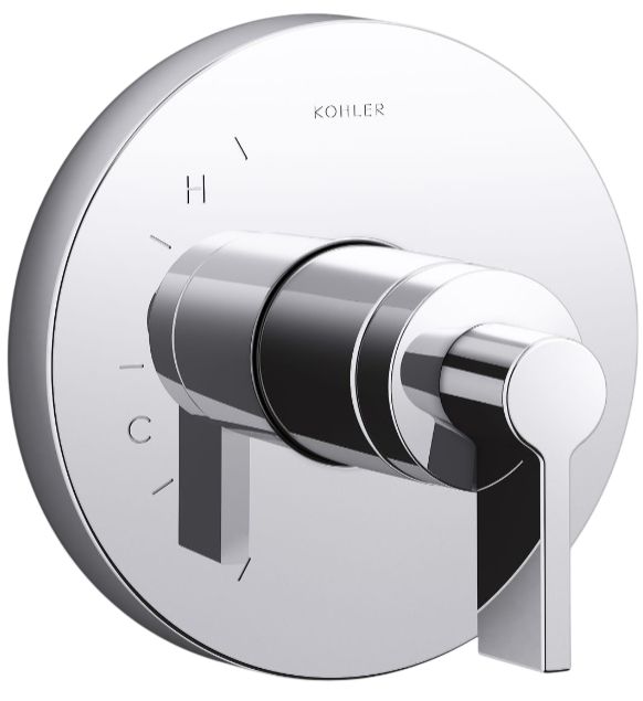 KOHLER® Components® Rite-Temp® Polished Chrome Valve Trim with Lever Handle-0
