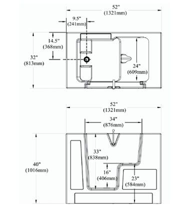 American Standard Gelcoat Linen 32” x 52” Outward Opening Door Walk-In Bathtub with Whirlpool system-2