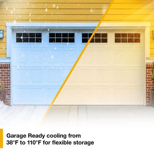 Front view of a garage door showing temperatures from 38 to 110 degrees Front view of a garage door showing temperatures from 38 to 110 degrees