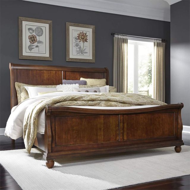 Liberty Furniture Rustic Traditions Cherry California King Sleigh Bed-1