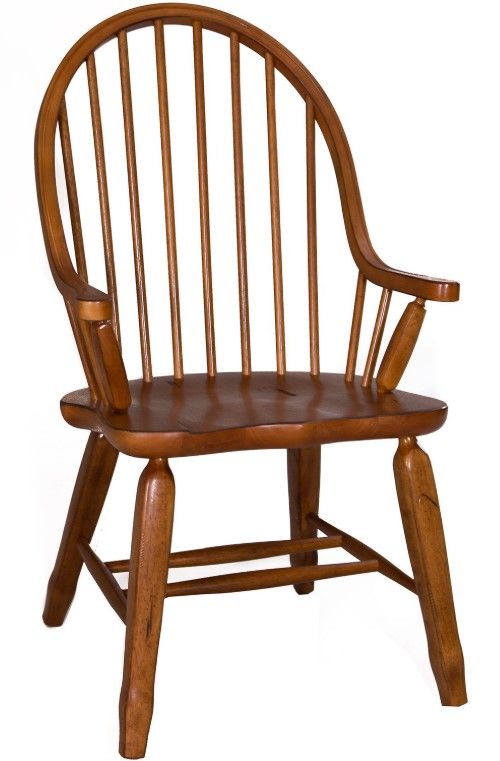 Liberty Furniture Treasures Rustic Oak Bow Back Arm Chair-2