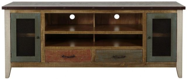 International Furniture Direct Antique Blue TV Stand-2