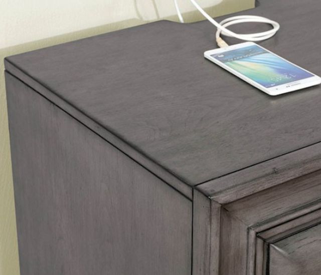Furniture of America® Brandt Gray Nightstand-2