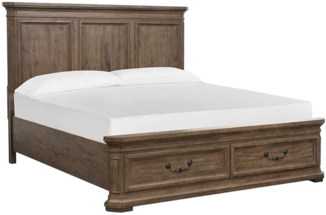 Magnussen Home® Adler Court Florentine Walnut Queen Panel Storage Bed-0