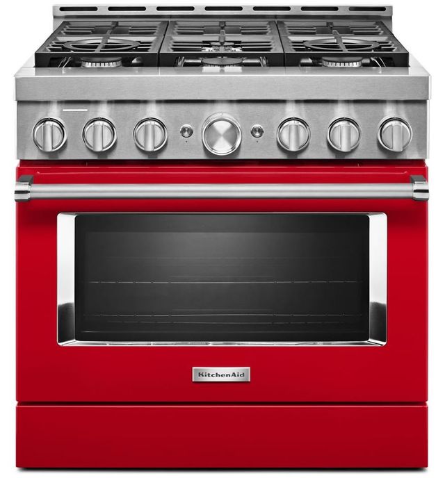 KitchenAid® 36" Passion Red Smart Pro Style Gas Range