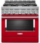 KitchenAid® 36" Passion Red Smart Pro Style Gas Range-0