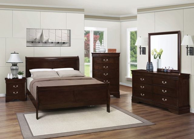 Coaster® Louis Philippe Cappuccino Full Sleigh Panel Headboard and Footboard-3