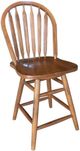 TEI Burnished Walnut 24" Arrowback Swivel Counter Stool-0