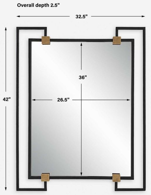 Uttermost® Ivey Black Rectangular Mirror-3
