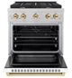 ZLINE Autograph Edition 30" Satin Stainless Steel Pro Style Gas Range with White Matte Door and Polished Gold Accents-1
