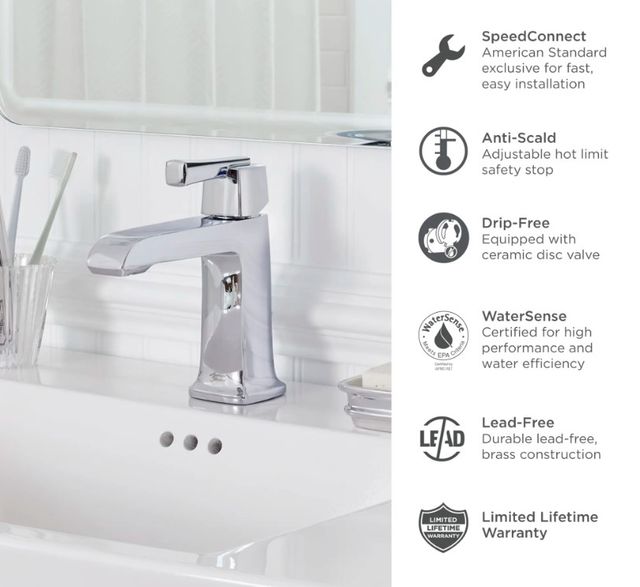 American Standard Townsend® S Matte Black Single Hole Single-Handle Bathroom Faucet with Lever Handle-4