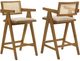 Coaster® Kane 2-Piece Light Walnut/Natural Bar Stool Set-0