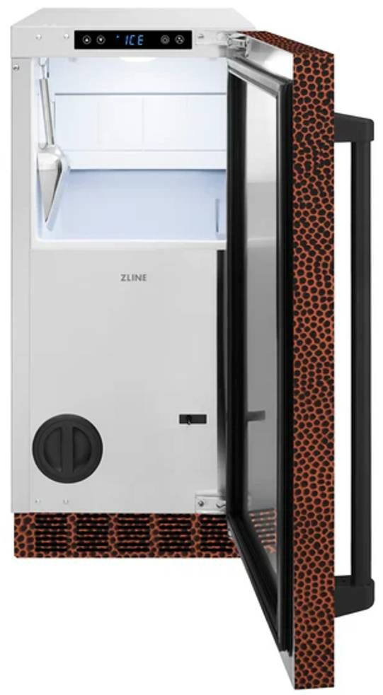 ZLINE Touchstone 15" 66 lb. Stainless Steel Gourmet Ice Maker with Drain Pump and Hand Hammered Copper Door-2
