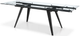 Korson Furniture Aileen Glass Top Extension Dining Table with Black Metal Legs-1
