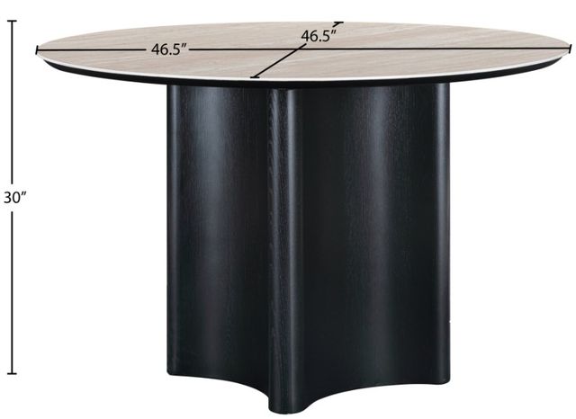 Meridian Furniture Corvina Travertine Dining Table with Black Base-4