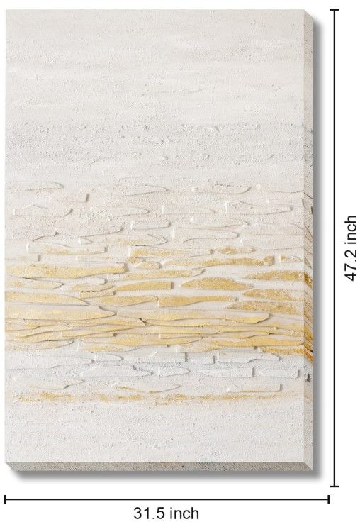 Classy Living Timeless Radiant Textured Gold and Cream Wall Art-2