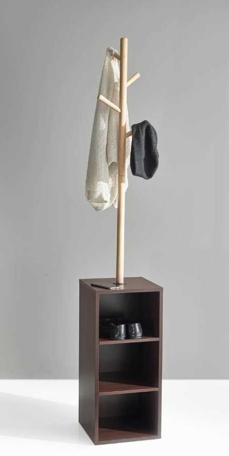 Adesso® Hutch Natural/Walnut Storage Coat Rack-1
