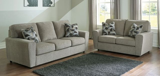 Signature Design by Ashley® Cascilla 2-Piece Pewter Sofa and Loveseat-3