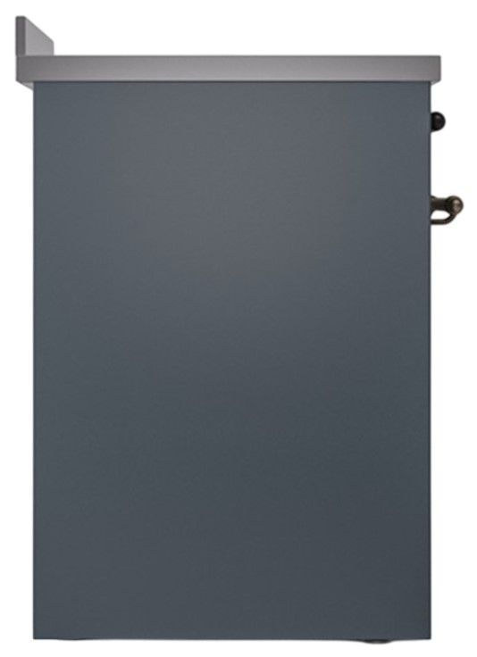 Ilve® Nostalgie II Noblesse 30'' Blue Gray Pro Style Induction Range with Burnished Trim-2