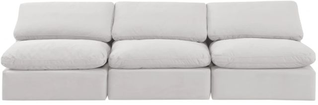 Meridian Furniture Indulge 3-Piece Cream Velvet Armless Sofa-1