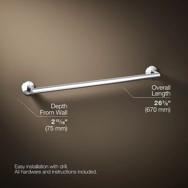KOHLER® Components® Polished Chrome 24" Towel Bar-2