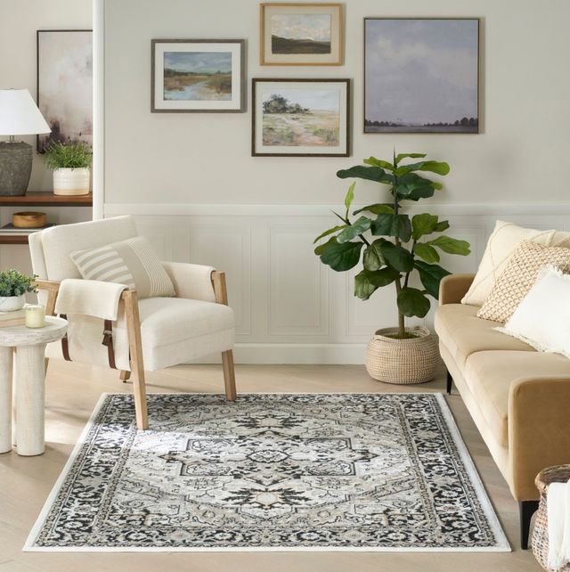 Nourison Home™ Dekor Charcoal/Ivory 5'x7' Area Rug-1