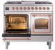 Ilve® Nostalgie II Noblesse 40'' Stainless Steel Pro Style Dual Fuel Range with Copper Trim-3