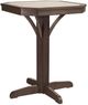 C R Plastic St. Tropez Chocolate and Beige Square Counter Pedestal Table-0