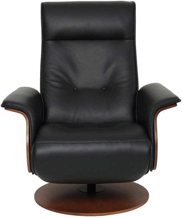 Fjords® Modern Living Hans Black Large Dual Motion Swivel Recliner-3