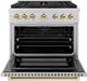 ZLINE Paramount Series Autograph Edition 36" Stainless Steel Pro Style Dual Fuel Range with Polished Gold  Accents -1