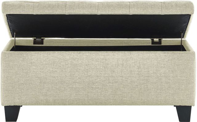 Worldwide Homefurnishings Inc. Lila Beige Rectangular Storage Ottoman Bench -3