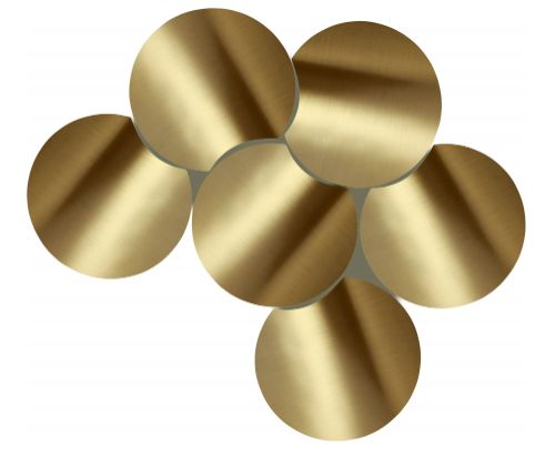 Meridian Furniture Dimple 6-Piece Brushed Gold 20" Modular Nesting Coffee Table Set-2