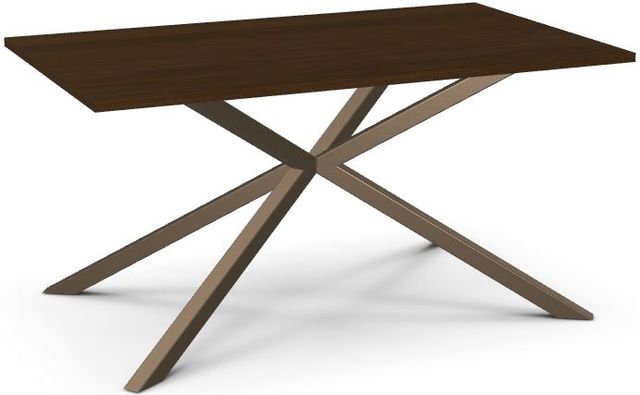 Amisco Customizable Asterisk Walnut 60" Rectangular Table with Metal Stand-0