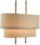 Currey & Company Combermere Antique Brass/Linen Rectangular Chandelier-0