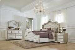 Coaster® Antonella 4-Piece Camel/Ivory California King Bedroom Set
