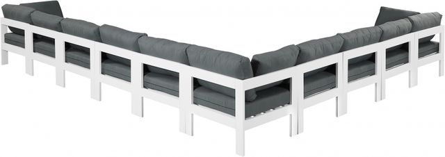 Meridian Furniture Nizuc 10-Piece Gray/White Aluminum/Fabric Outdoor Patio Modular Sectional-1