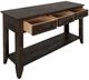 International Furniture Direct Dark Teak Black Sofa Table-2