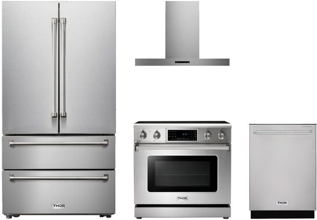 Thor Kitchen® 4 Piece Stainless Steel Electric Kitchen Package-0