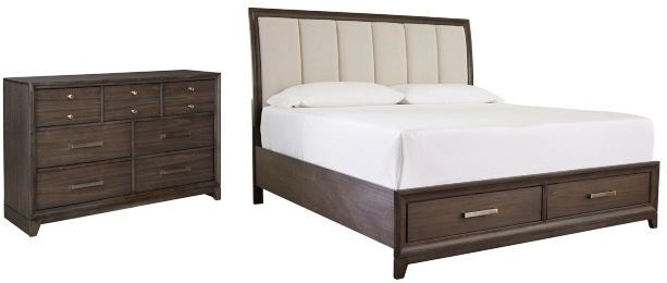 Signature Design by Ashley® Brueban 2-Piece Brown California King Panel Storage Bed Set-0