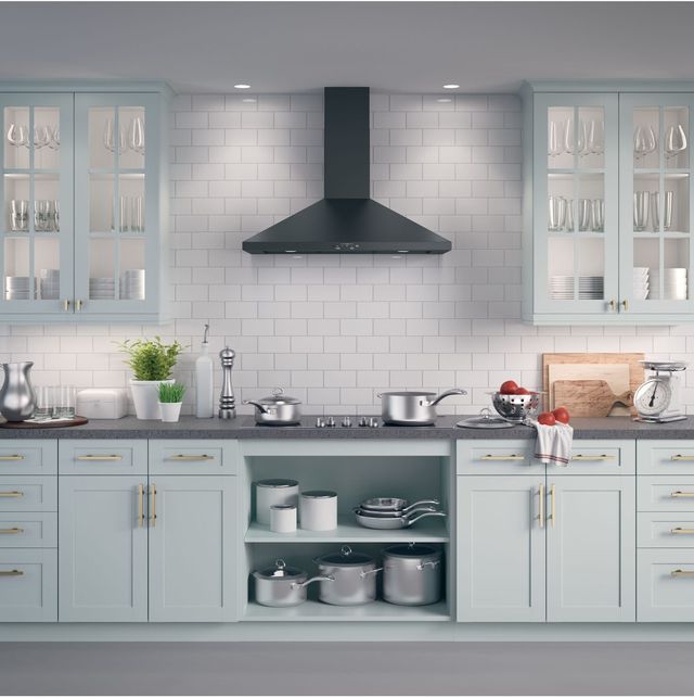 Clearance GE® 36" Black Slate Wall-Mount Pyramid Chimney Hood-3