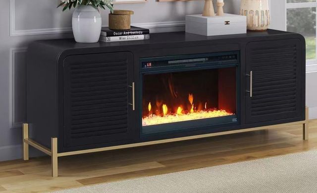 Legends Home Harper Black 66" Fireplace Console-1